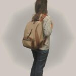 TILOS BACKPACK beige canvas – leather