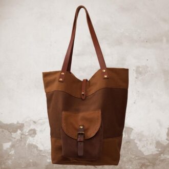 TOULOUSE SHOPPING BAG ταμπά καμβάς – δέρμα