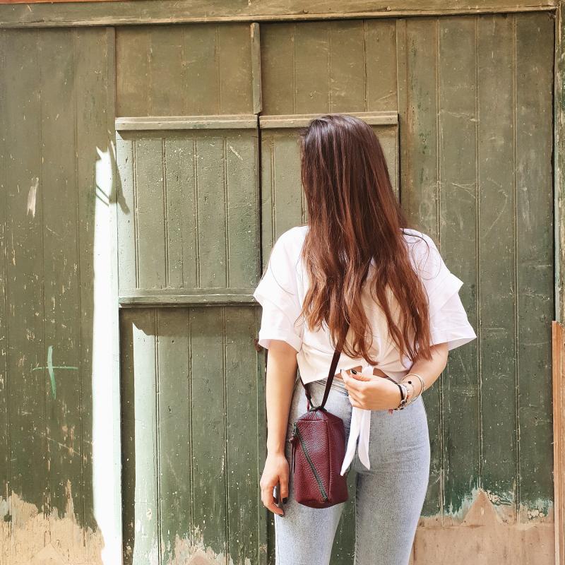 ZAIRA ΤΣΑΝΤΑΚΙ δέρμα ρουμπινί