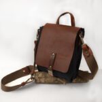 SOUL MESSENGER BAG μπλε καμβάς – δέρμα