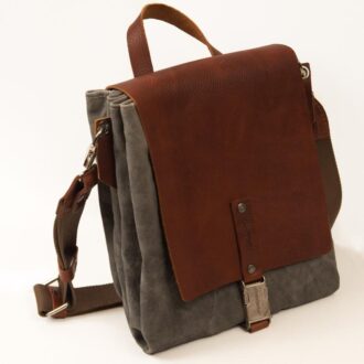 SOUL MESSENGER BAG grey canvas – leather